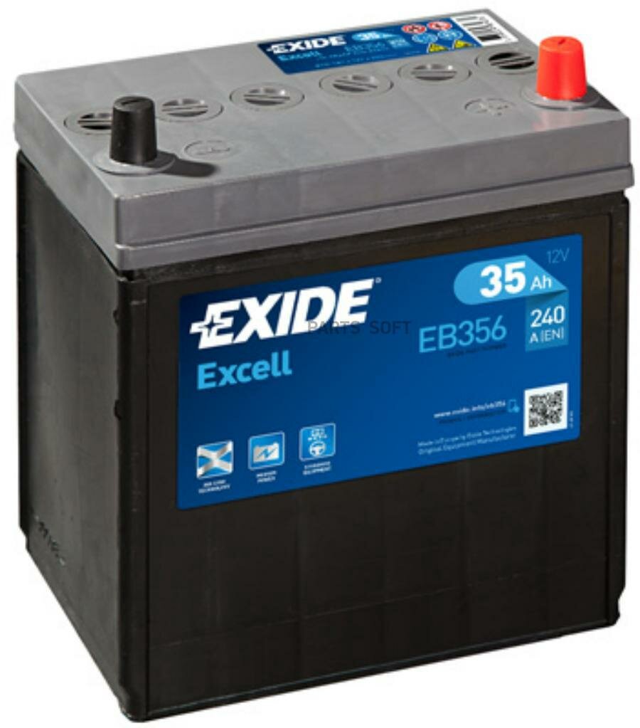 EXIDE EB356 EXIDE EB356 EXCELL_аккумуляторная батарея! 14.7/13.1 евро 35Ah 240A 187/127/220\