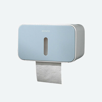 Настенный подвесной держатель-диспенсер для туалетной бумаги бумажных полотенец и салфеток ECOCO в ванную комнату голубой