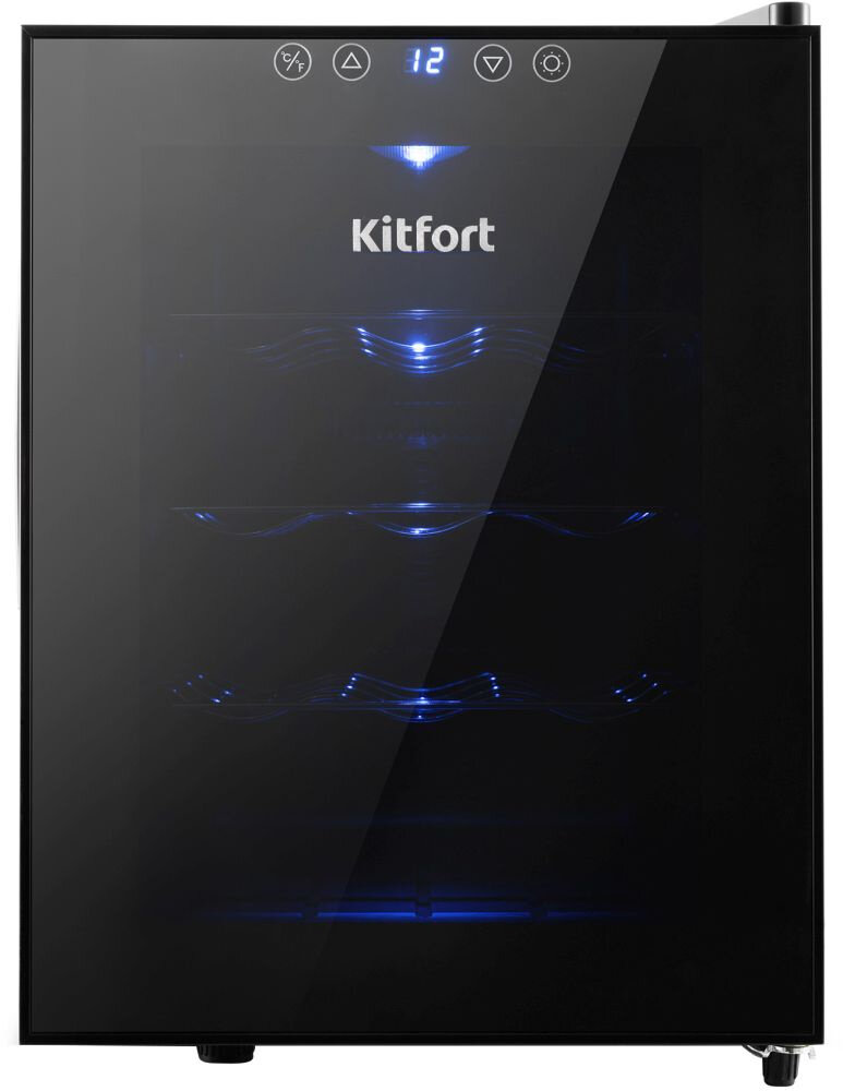 Винный шкаф Kitfort КТ-2408 1-нокамерн черный мат