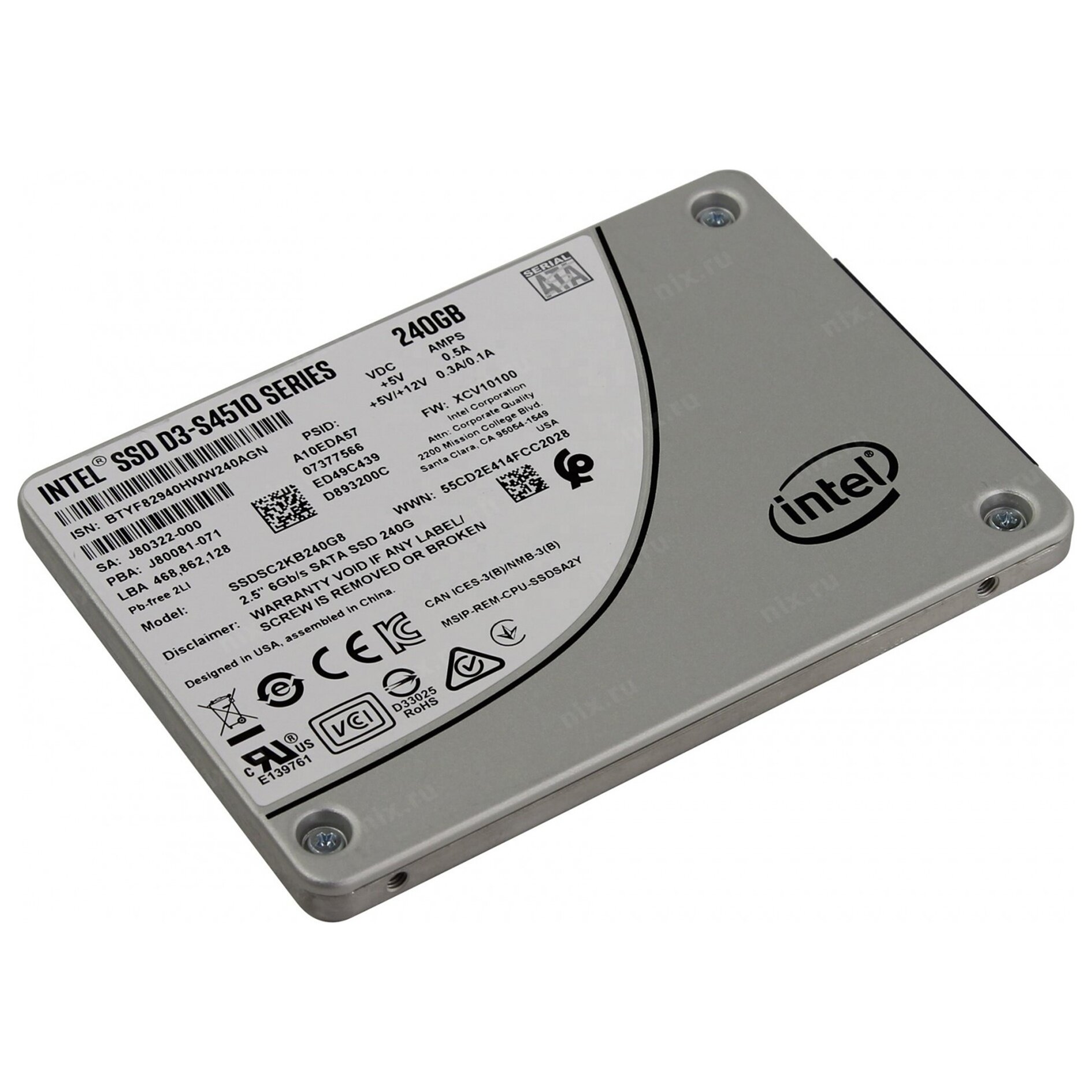 Накопитель SSD Intel 240GB DC D3-S4510 SATA 2.5"" (963339) (SSDSC2KB240G801)