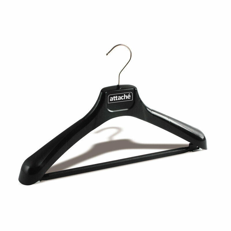 Вешалка-плечики пластмассовая Attache со съемной перекладиной черная (размер 46-48), 49915 - фотография № 3