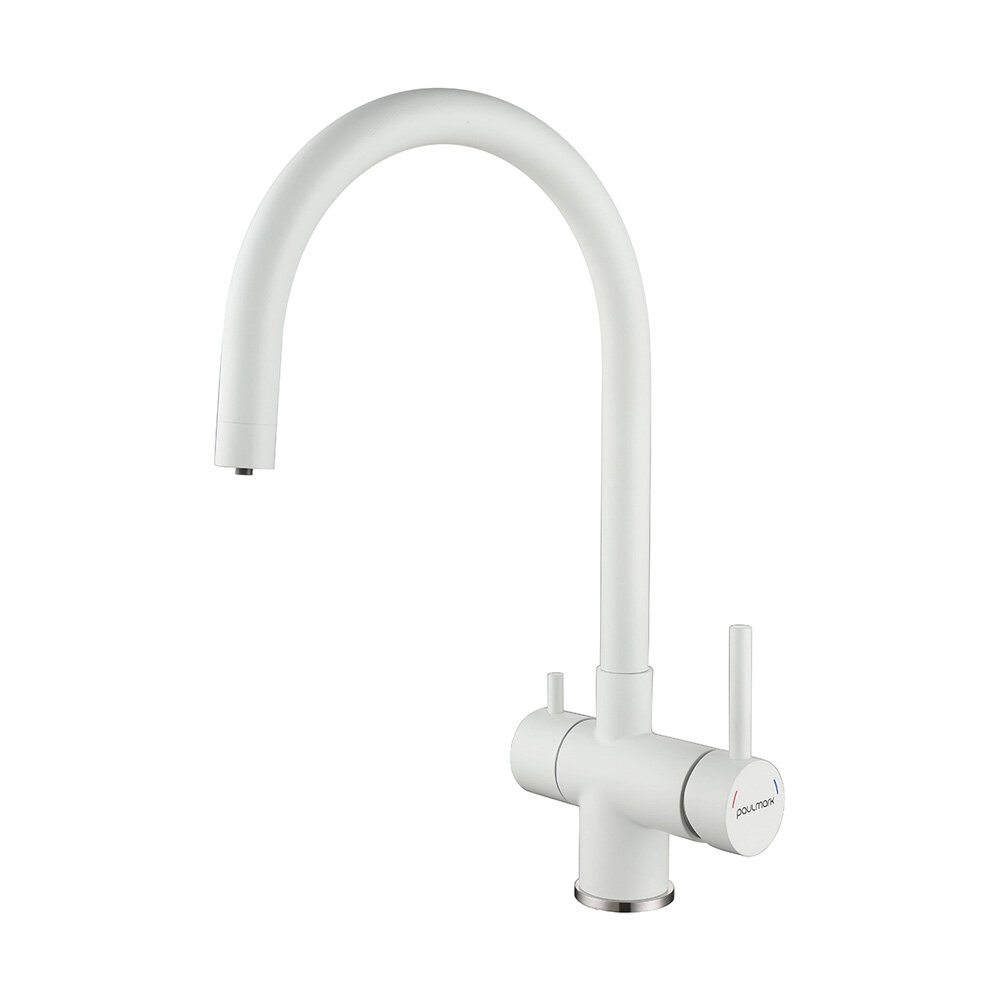 Смеситель Paulmark Heller He213218-431 матовый белый для кухни