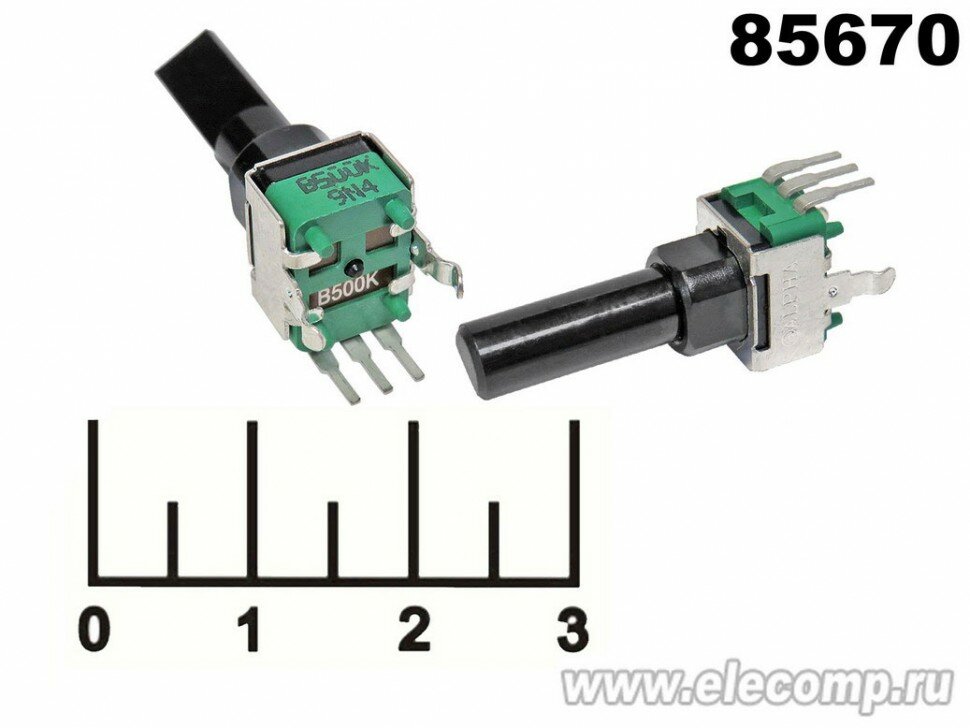 Резистор переменный 500 кОм B RV09BF-40E1N-215F-B500K-AC (+85)