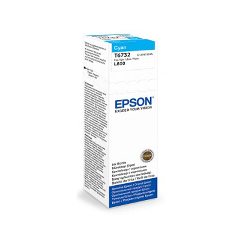 Чернила оригинальный Epson T6732 голубые для L800 (70мл) C13T67324A