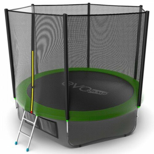 Батут с внешней сеткой и лестницей EVO JUMP External 10ft (Green) + Lower net.