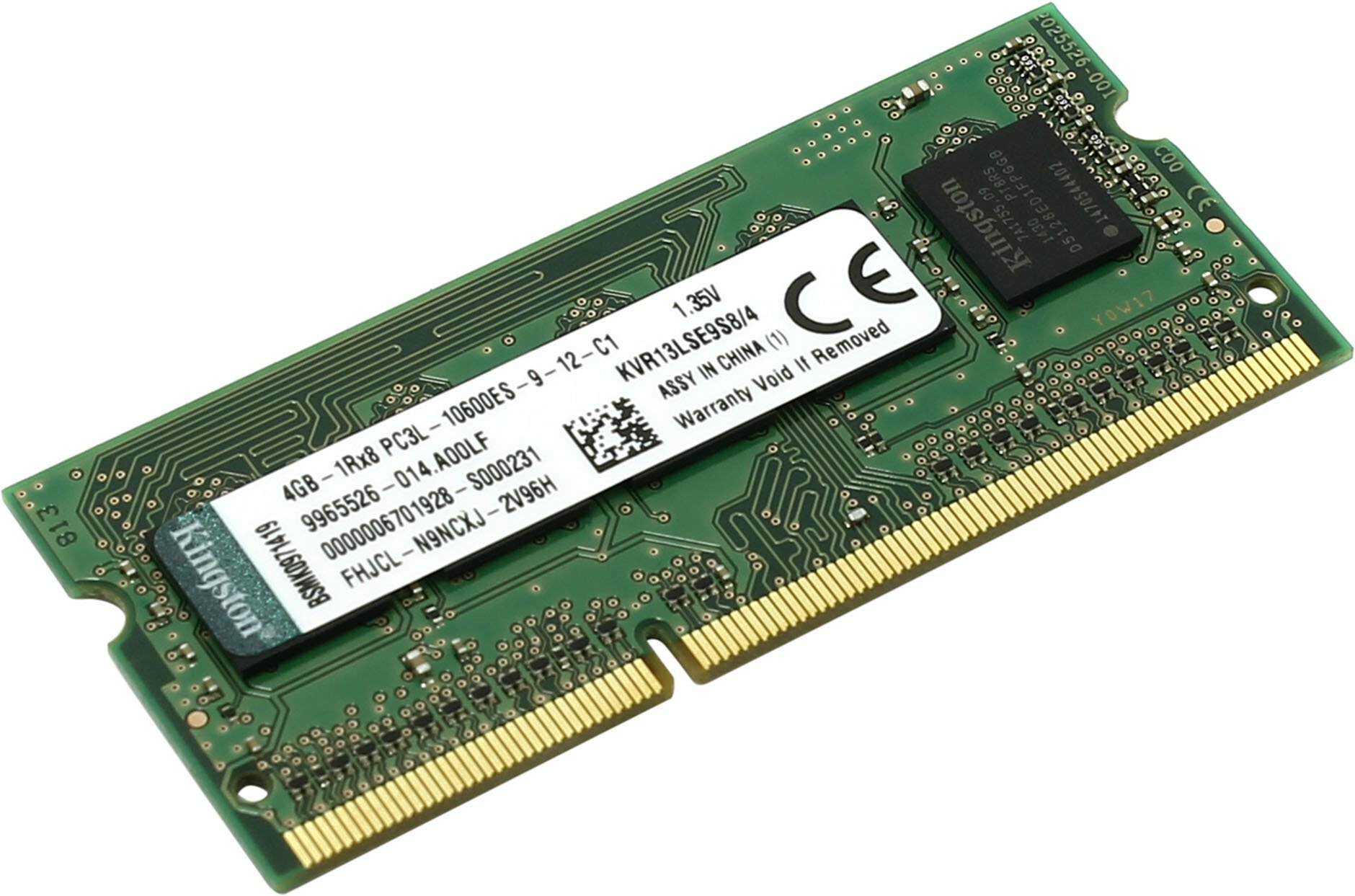 Оперативная память Kingston KVR16LS11/8WP/8GB / PC3-12800 DDR3L UDIMM-1600MHz SO-DIMM/в комплекте 1 модуль
