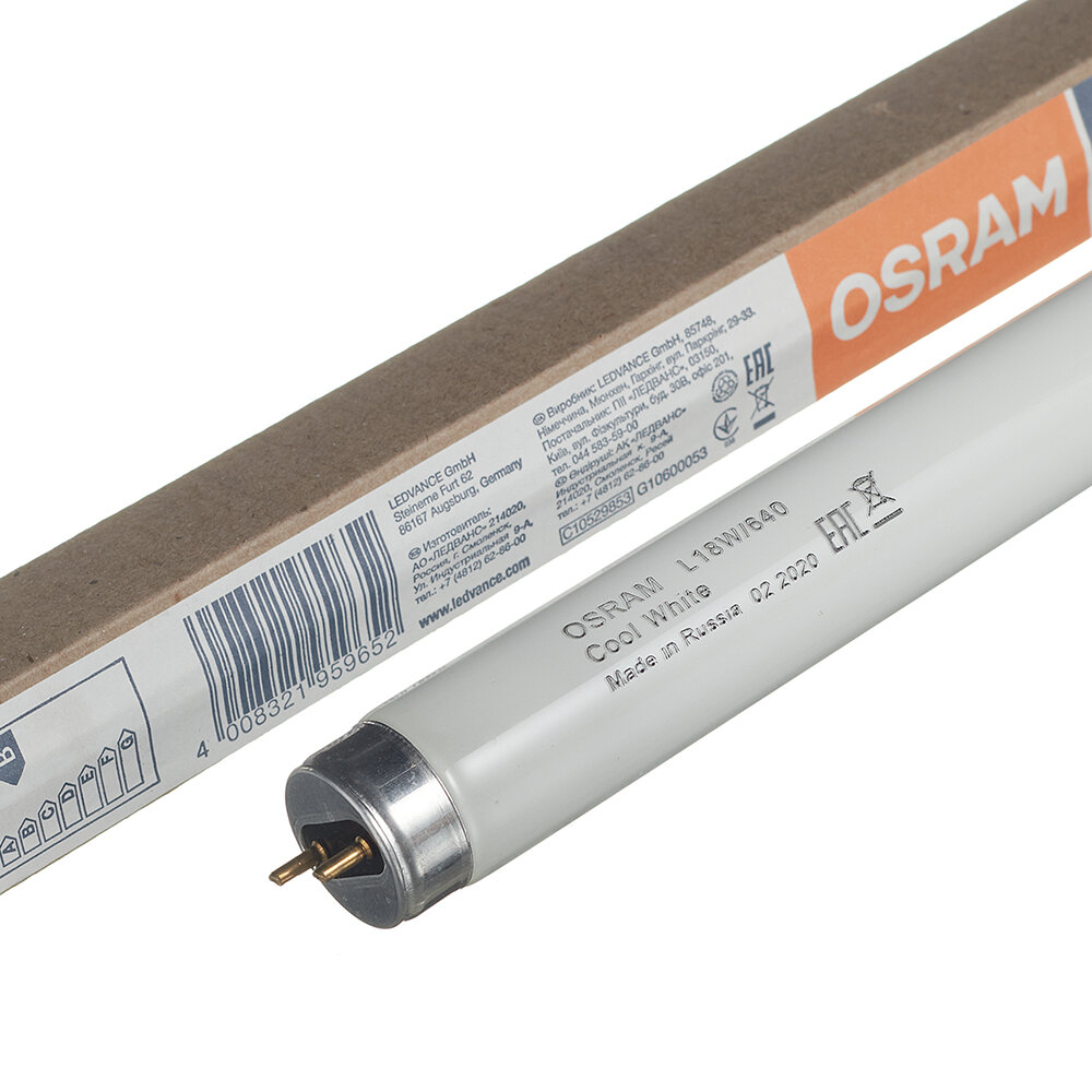 Лампа люминесцентная OSRAM 18 Вт G13 теплый свет - фото №3
