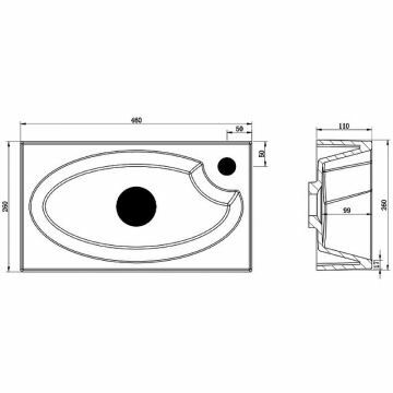 Раковина из литьевого мрамора BelBagno BB-460-PM-LVB 460х260х110 Полувстраиваемая/подвесная, цвет белый - фотография № 2