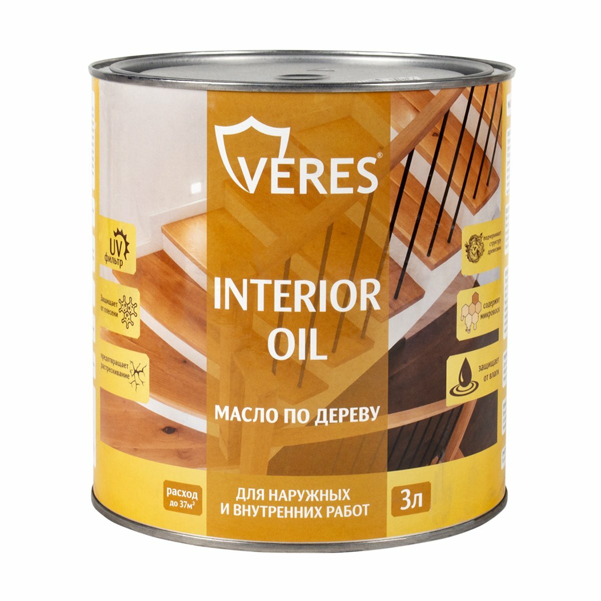 Масло для дерева Veres Interior Oil 3 л дуб