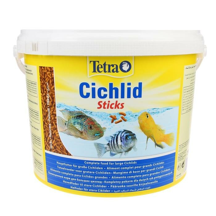 Корм TetraCichlid Sticks для рыб, гранулы, 10 л. - фотография № 1