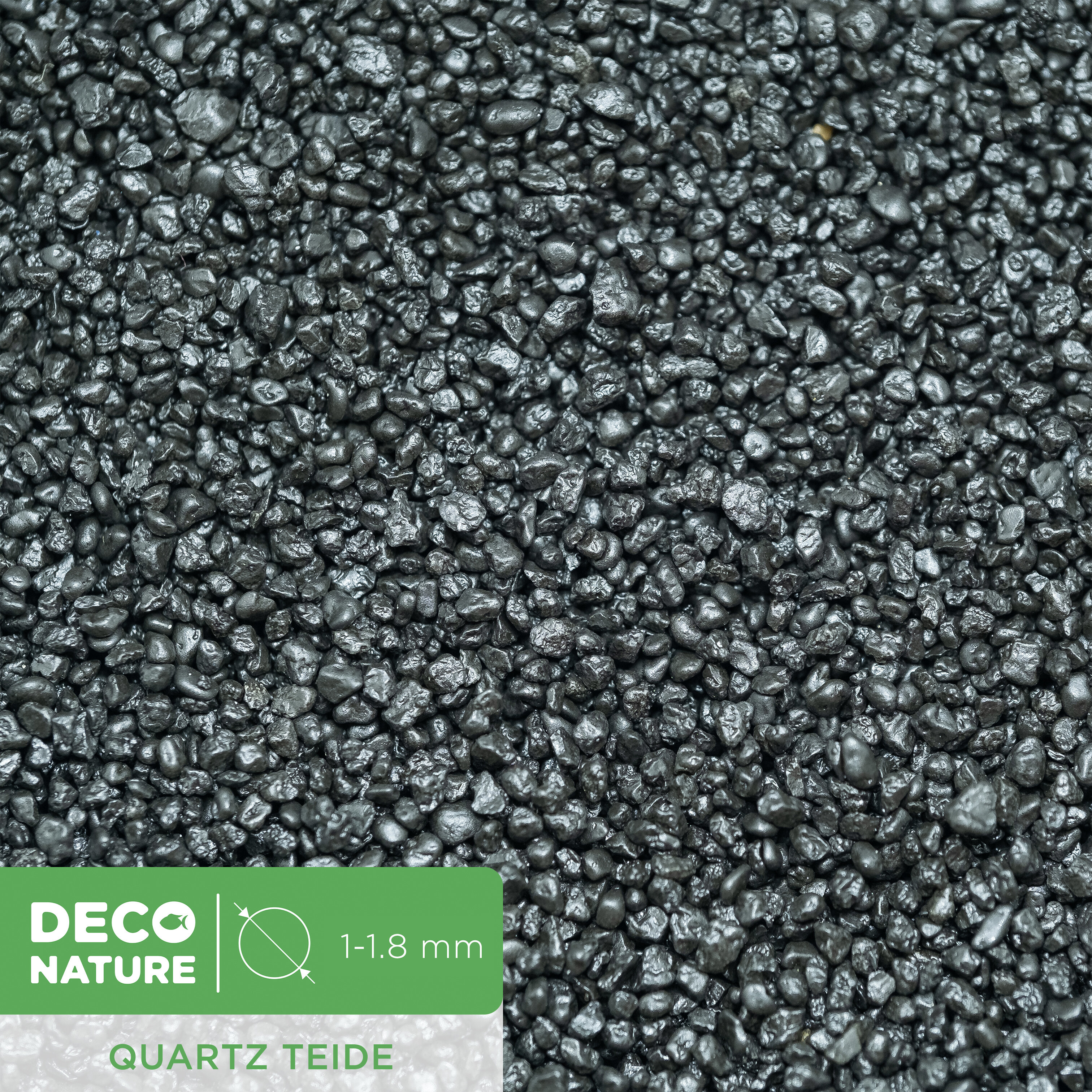 DECO NATURE TEIDE - Черный кварцевый песок для аквариума фракции 1-1,8 мм, 0,6л/1кг