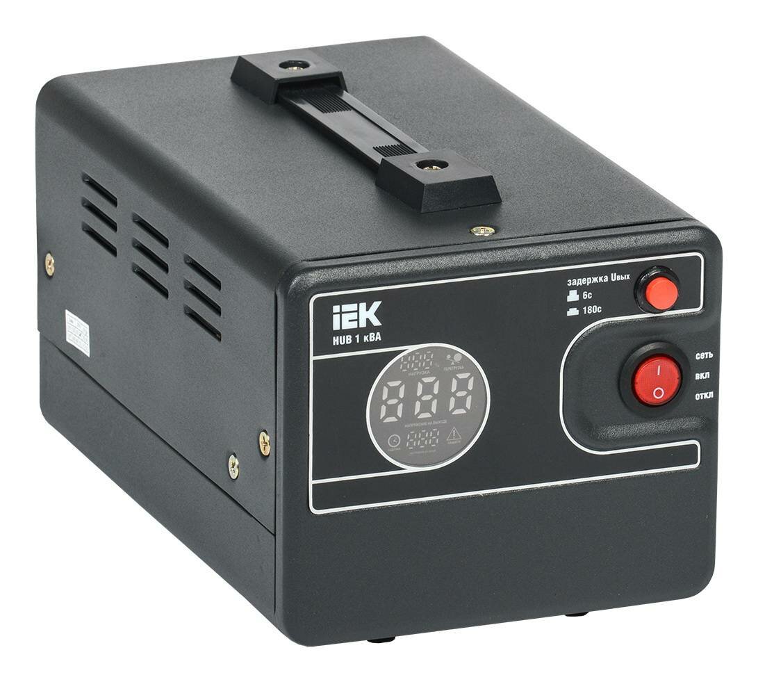 Стабилизатор напряжения IEK Hub черный (ivs21-1-001-13)