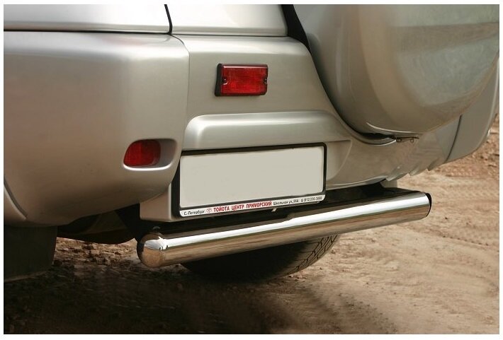 Защита заднего бампера труба диам.76мм, нержавейка, для авто Toyota Rav4 2000-2006