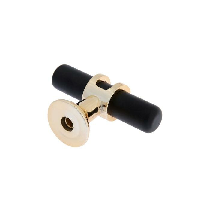 Ручка кнопка CAPPIO, d=12, цвет черный с золотом - фотография № 2