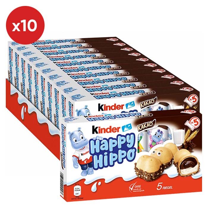 Шоколадно-молочное печенье Kinder Happy Hippo Cacao со вкусом какао (Германия), 104 г (10 шт) - фотография № 2