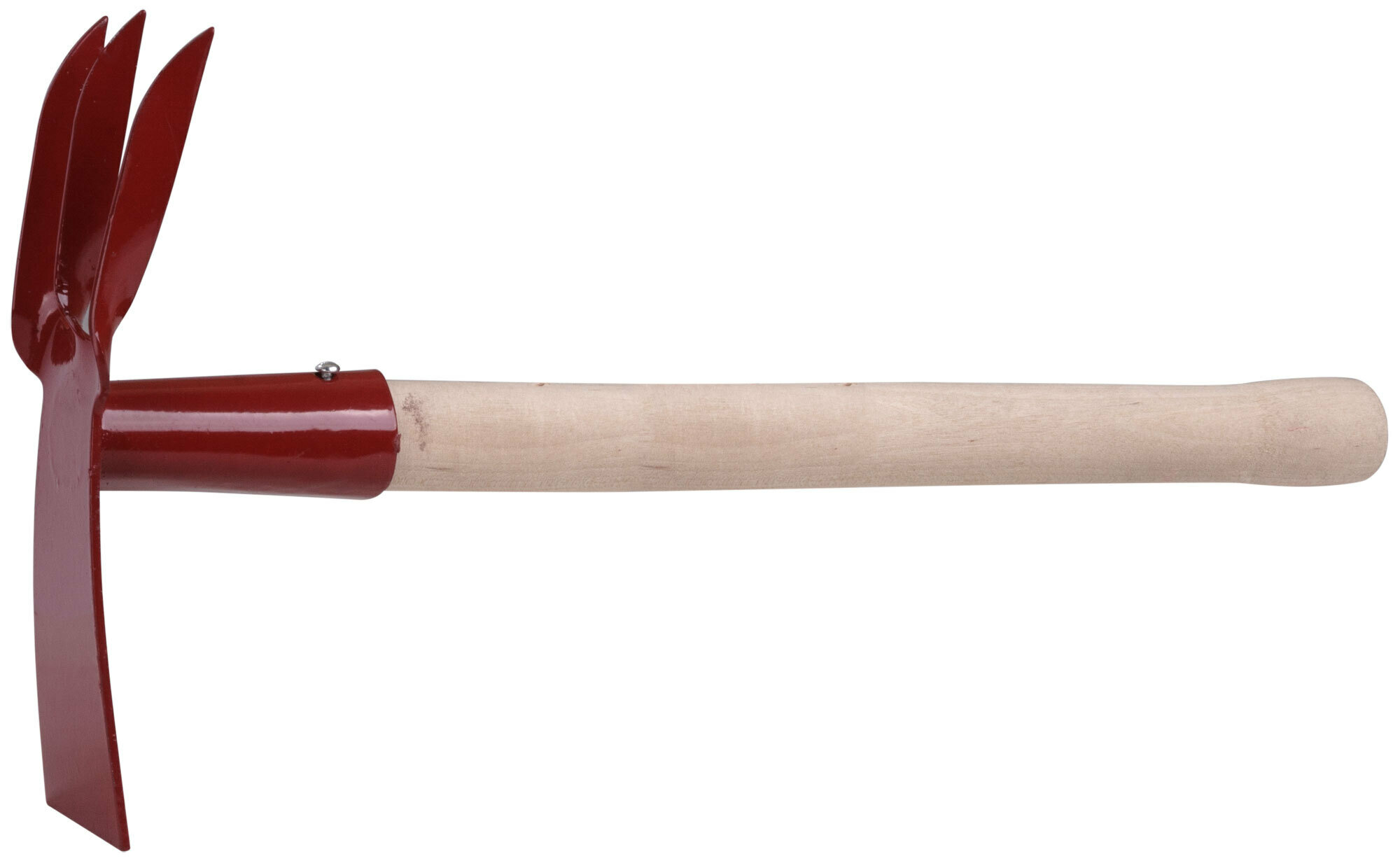 Мотыжка комбинированная с деревянной ручкой, 3 витых зуба, профиль трапеция 76812 - фотография № 1