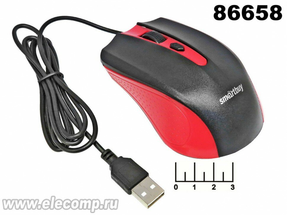 Мышь компьютерная USB проводная Smartbuy SBM-352-RK (черно-красная)