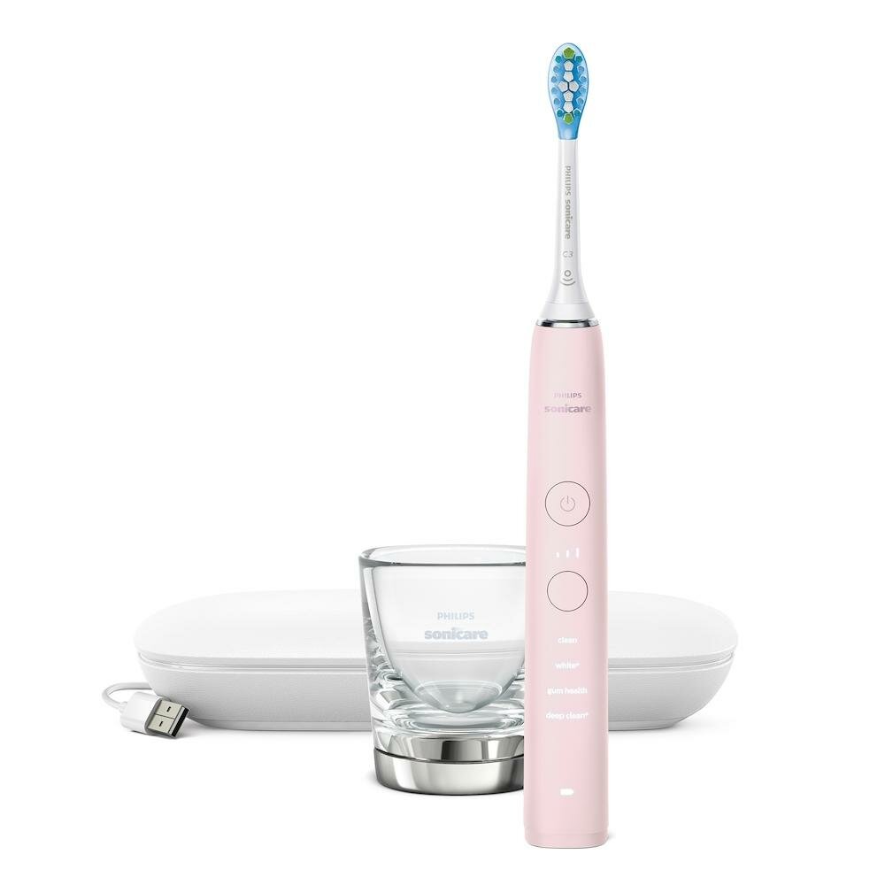 PHILIPS Звуковая зубная щетка Philips Sonicare DiamondClean 9000 HX9911/29, розовый