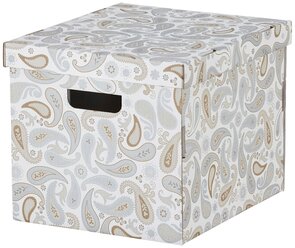 SMEKA смека, Коробка с крышкой, серый/с рисунком, 33x38x30 см