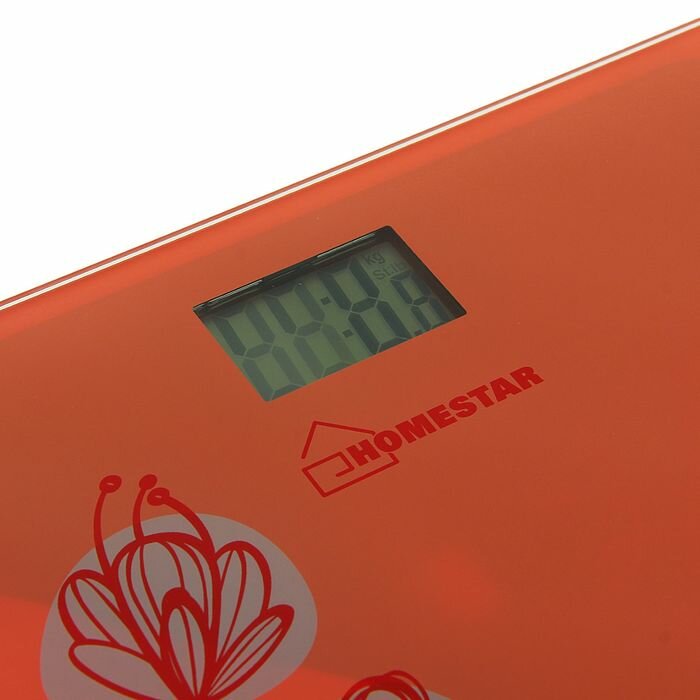 Весы напольные HS-6001A, электронные, до 180 кг, 1хCR2032, стекло, оранжевые - фотография № 3