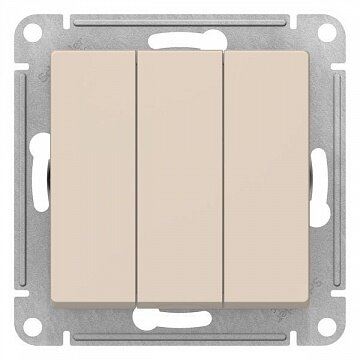 Выключатель 3-клавишный ATLASDESIGN, скрытый монтаж, бежевый | код. ATN000231 | Schneider Electric ( 1шт. )