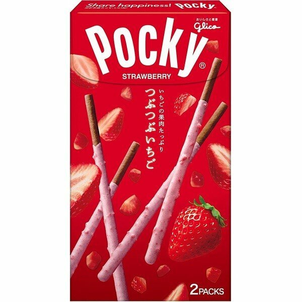 GLICO POCKY Палочки в клубничной глазури 2 пакета по 10 шт 27 гр