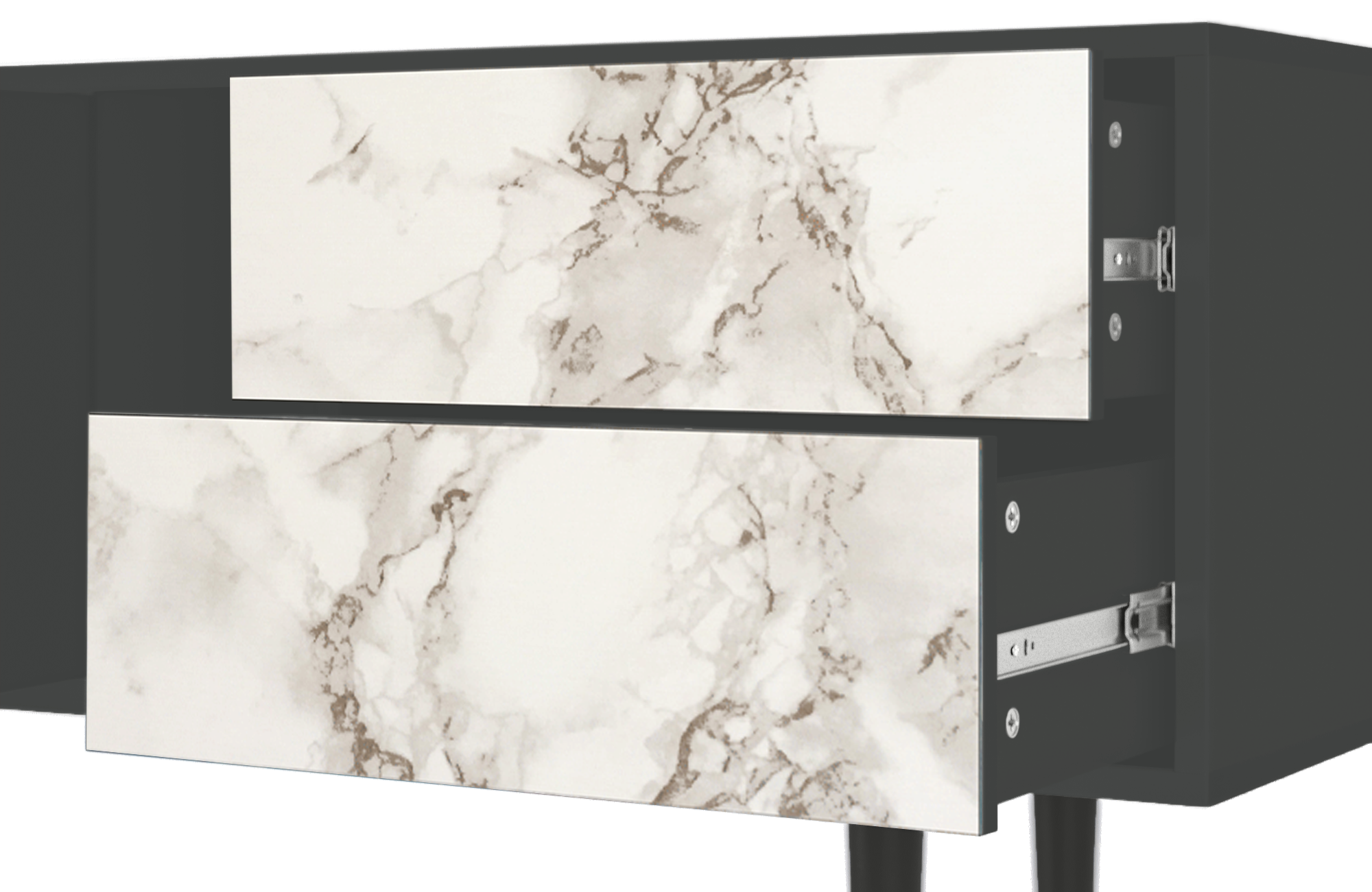 ТВ-Тумба - STORYZ - T1 Milk Marble, 170 x 69 x 48 см, Антрацит - фотография № 5