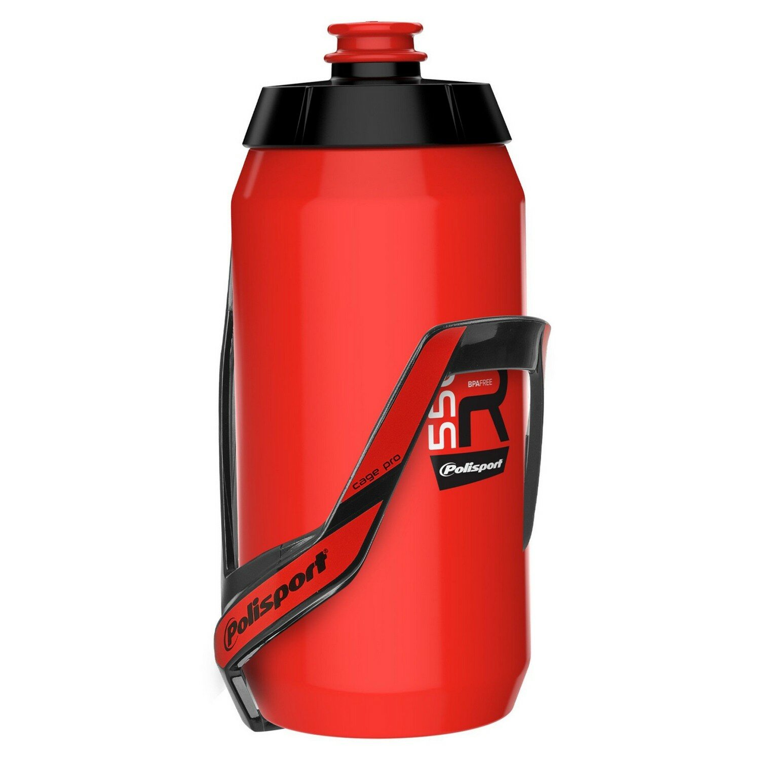 Комплект Polisport флягодержатель HOLDER PRO + фляга BOTTLE R550 Красный