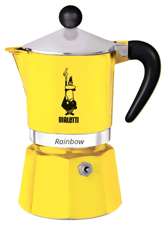 Гейзерная кофеварка Bialetti Rainbow, 130 мл, 130 мл, yellow