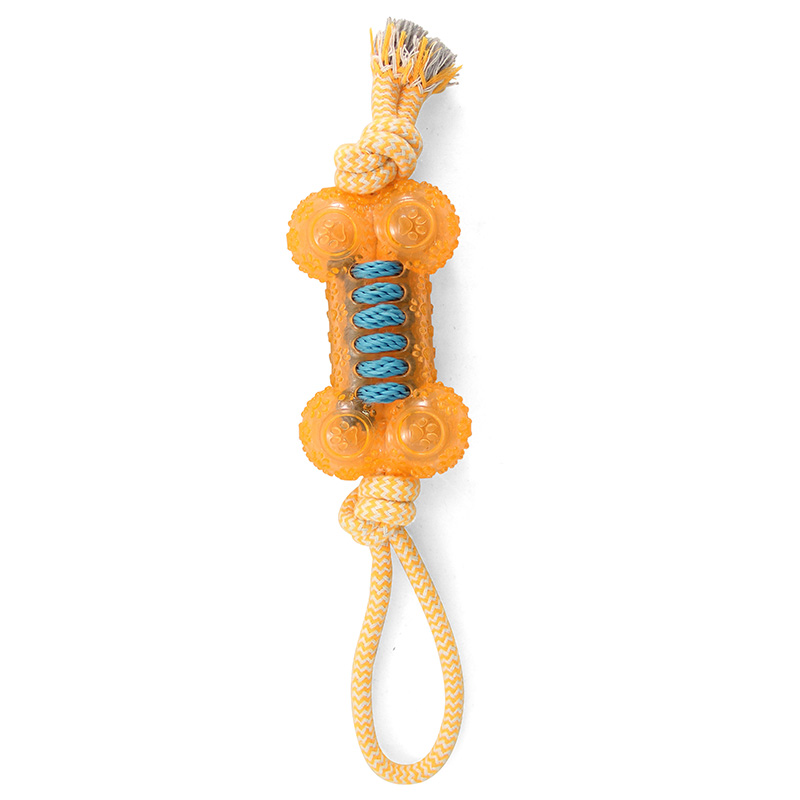 Triol Игрушка для собак из термопласт. резины "Косточка с верёвкой", 130/360мм