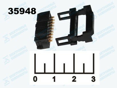 Разъем 16pin гнездо на шлейф шаг 2.54мм IDC-16F