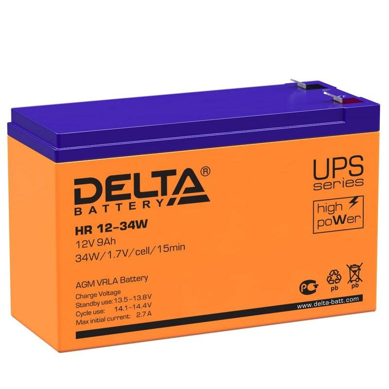 Аккумулятор 12В 9А.ч Delta HR 12-34 W (2шт.в упак.)