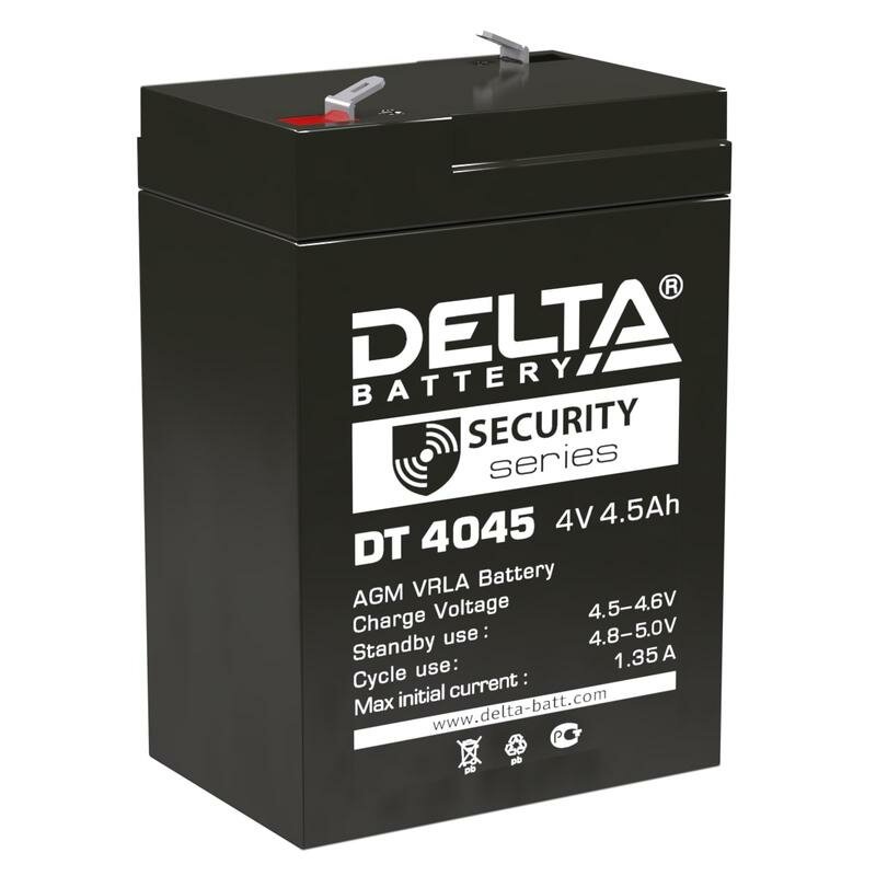 Аккумулятор для прожекторов 4В 4.5А.ч Delta DT 4045 (9шт.в упак.)