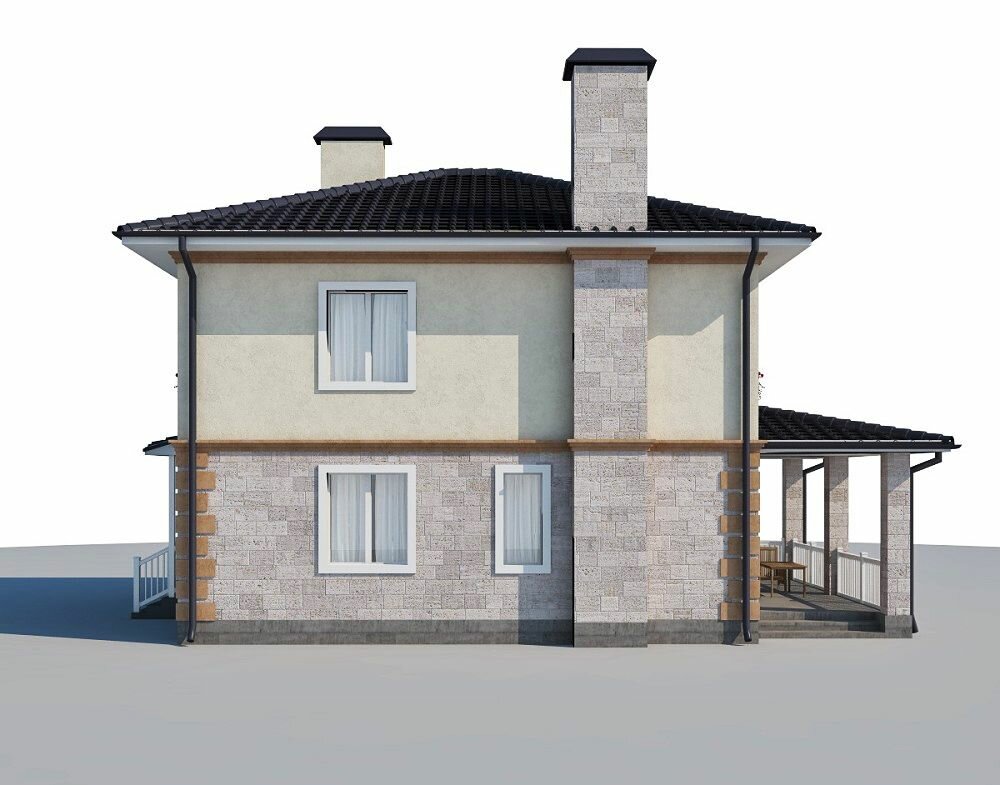(131м2, 10х9м) Готовый проект двухэтажного дома из газобетон с кабинетом и террасой - AS-2078 - фотография № 5
