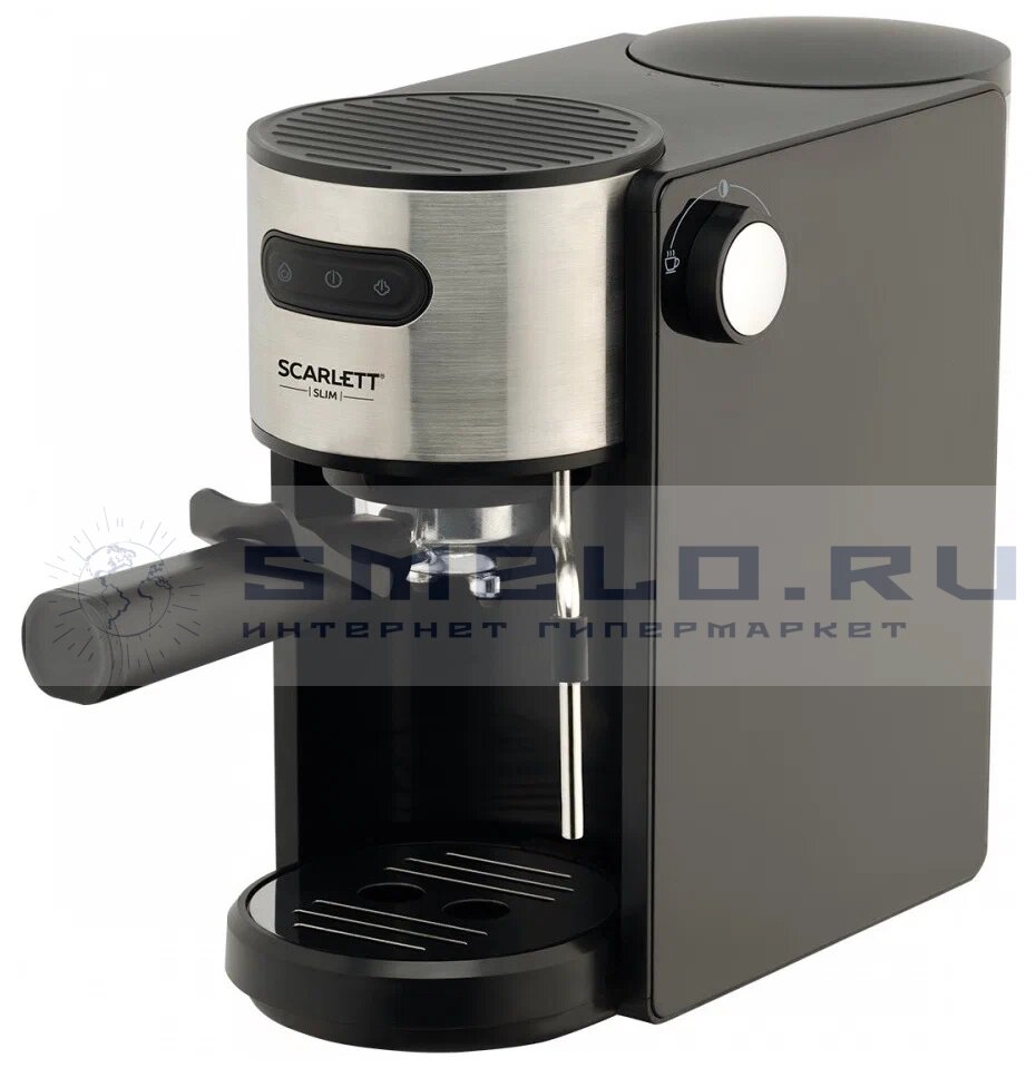 Кофеварка рожковая Scarlett SC-CM33021, черный/серебристый