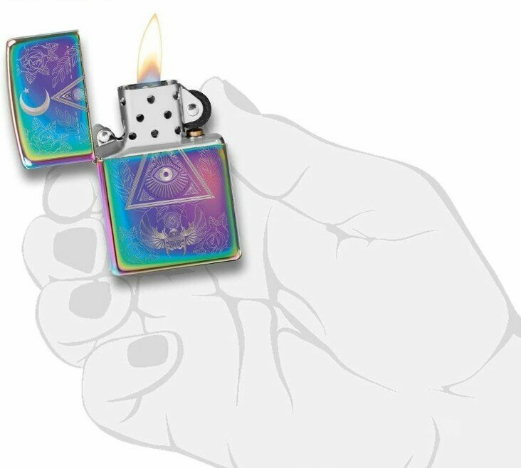 Зажигалка ZIPPO Classic с покрытием Multi Color, латунь/сталь, разноцветная, глянцевая, 38x13x57 мм - фотография № 5