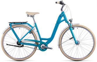Женский велосипед Cube Ella Cruise Easy Entry, год 2022, ростовка 19,5, цвет Синий-Черный