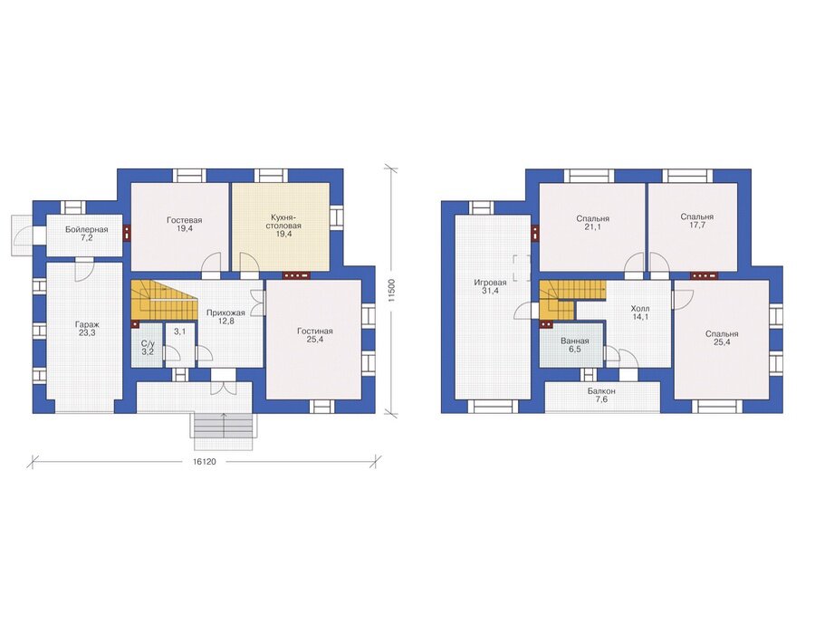 Проект дома Plans-37-67 (230 кв.м, кирпич 510мм) - фотография № 2