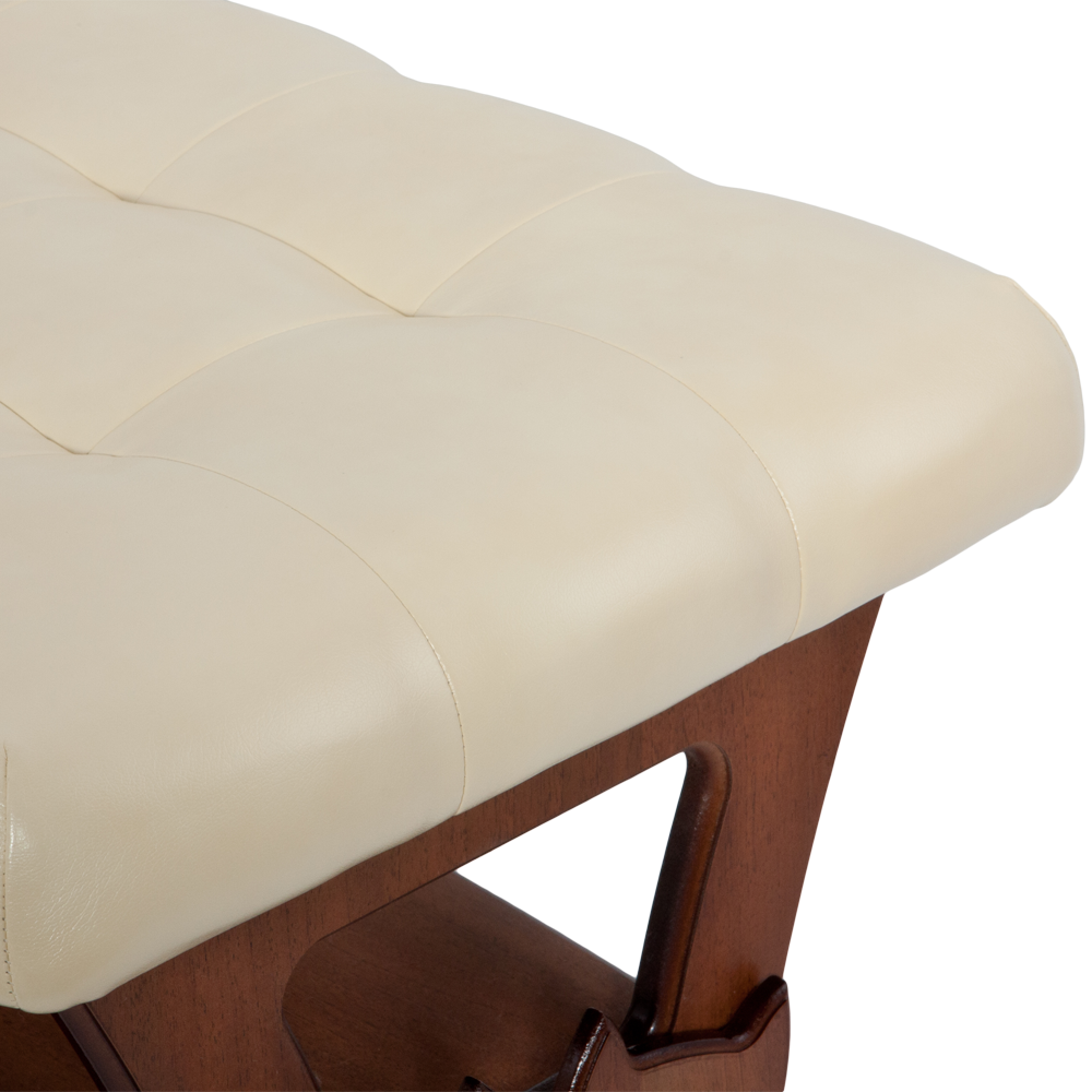Скамья Марта Bogacho с ящиком коричневая искуственная кожа кремового цвета ручная работа - фотография № 9