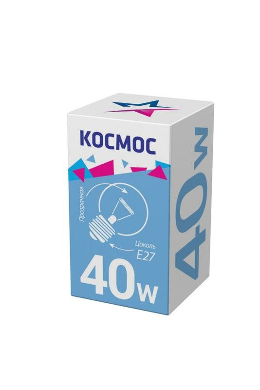 Лампа накаливания Шар 40Вт E27 прозр. Космос LKsmSSpCL40E27v2 (70шт.)