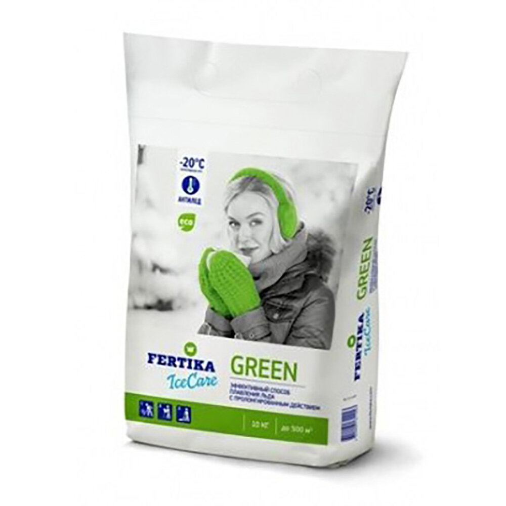 Противогололедный материал Fertika Icecare Green 10 кг - фотография № 1