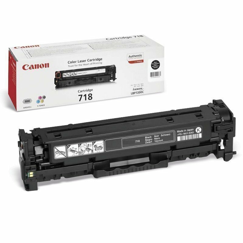 Картридж лазерный CANON (718BK) LBP7200Cdn/MF8330Cdn/MF8350Cdn, черный, ресурс 3400 страниц, оригинальный, 266 2662B002