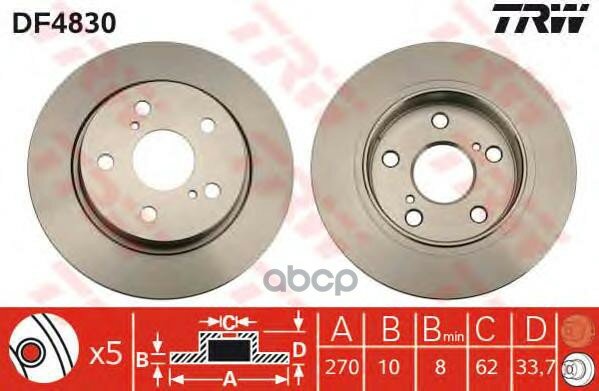 Диск Тормозной TRW арт. DF4830