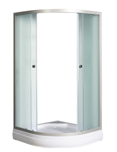 фото Шторка для душа River DON Light 100/15, с поддоном h 15см,стекло матовое