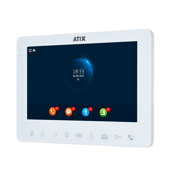 Цветной домофон ATIX AT-I-M711F/T White с TFT экраном (1024x600) 7 дюймов