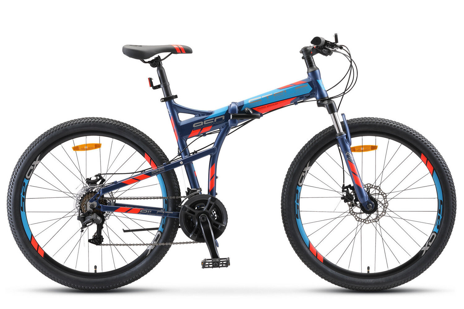 Складной велосипед Stels Pilot 950 MD 26 V011, год 2020, ростовка 17,5, цвет Синий