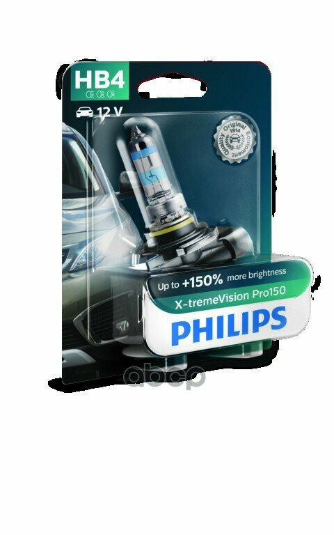 Автолампа Philips 9006xvpb1 Hb4(9006) 12v 51w P22d X-Tremevision Pro150 (Б1/5) Philips арт. 9006XVPB1