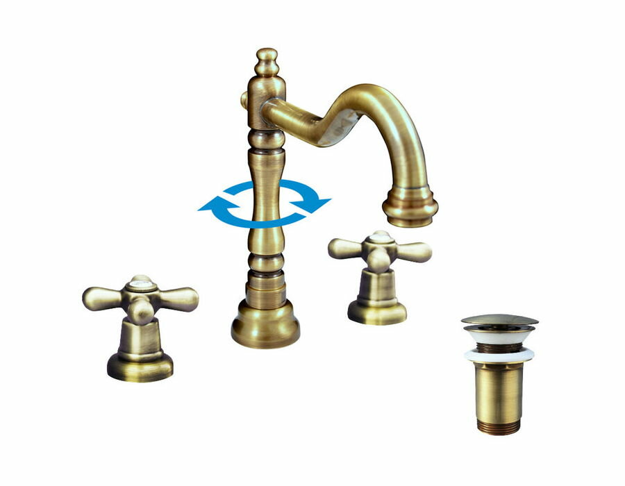 Смеситель для раковины RAV Slezak Morava Retro, бронза MK132.5SM