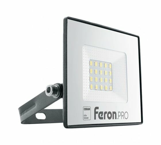 Прожектор светодиодный ДО-50w 6400К 5000Лм IP65 черный Feron.PRO