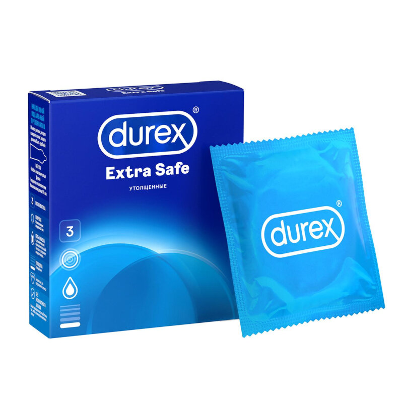 Презерватив Durex Extra Safe утолщенные, 3 шт/уп